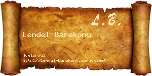 Lendel Barakony névjegykártya